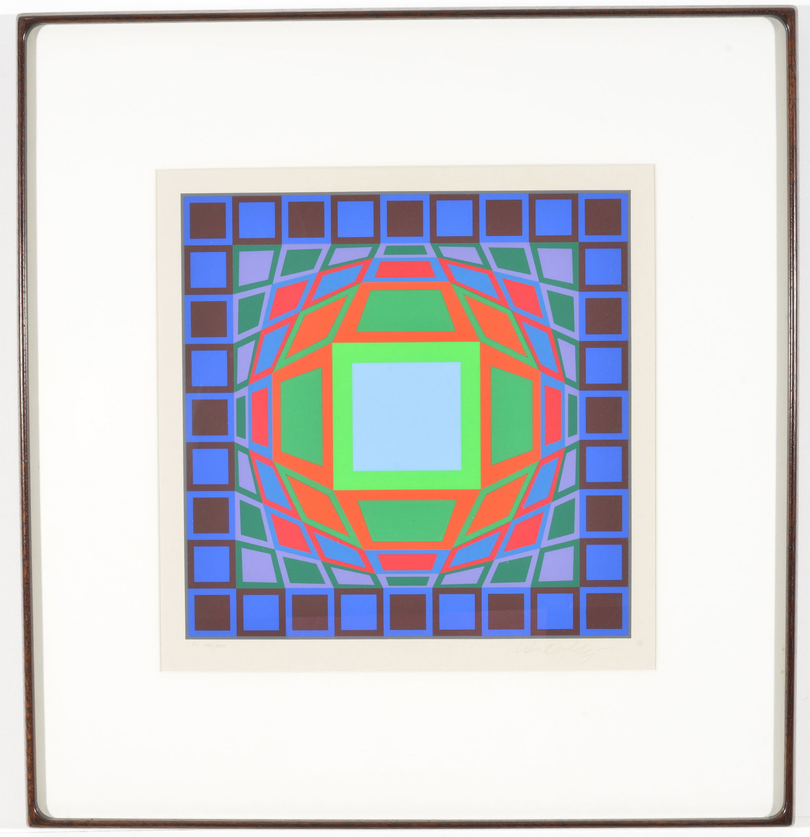 Victor Vasareley. Hungarian/French (1906-1997). Optical abstract. Edition 42 of 100. Signed. 1983. (1 of 7)