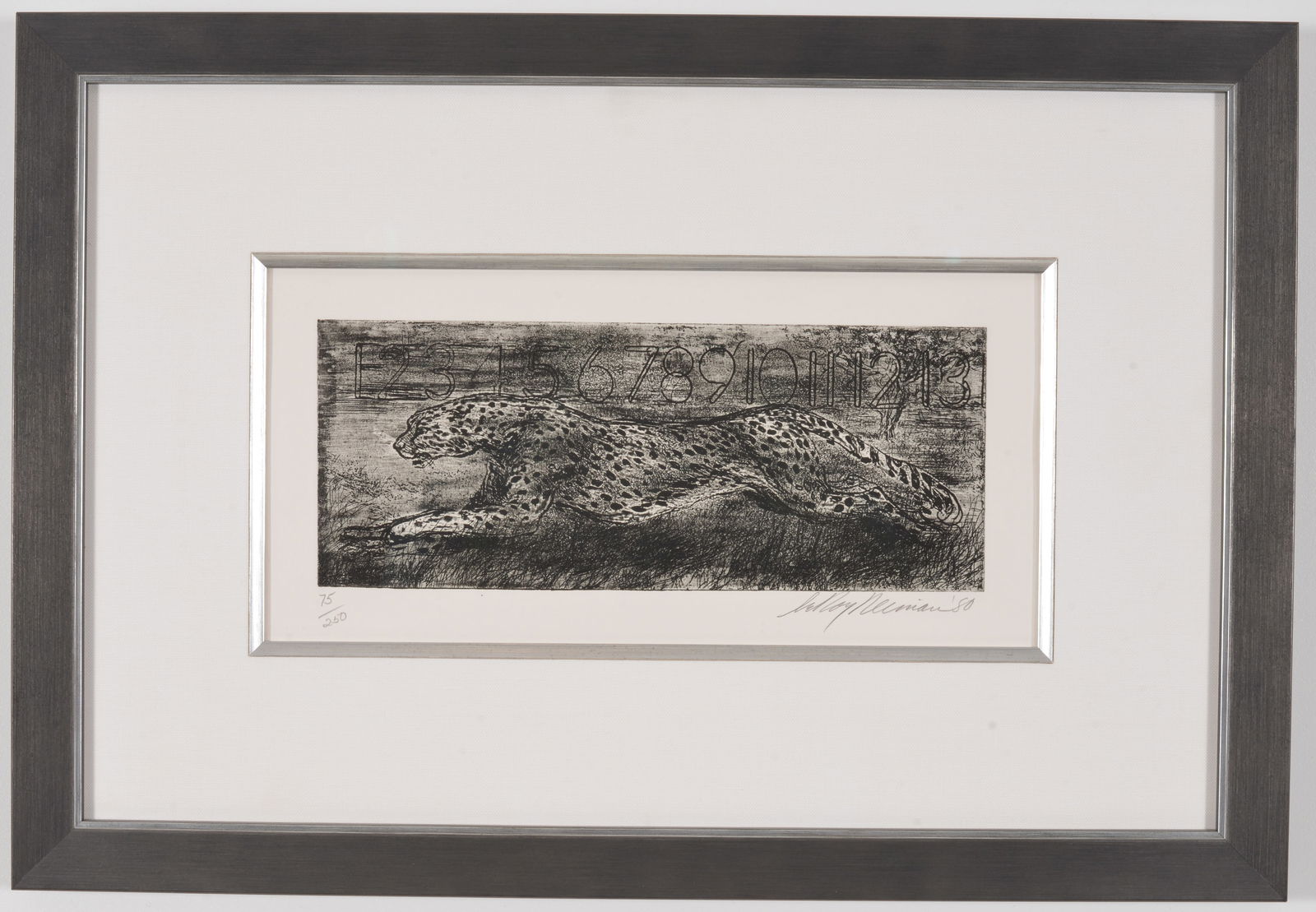 Leroy Neiman. "Midnight Cheetah". Etching. Hand signed and dated 1980 lower right. Numbered 75/250 (1 of 5)