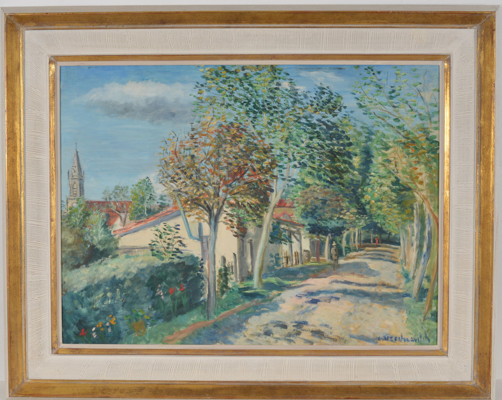 Constantin Terechkovitch. Russia/France/United States. Bright European landscape with village and (1 of 7)
