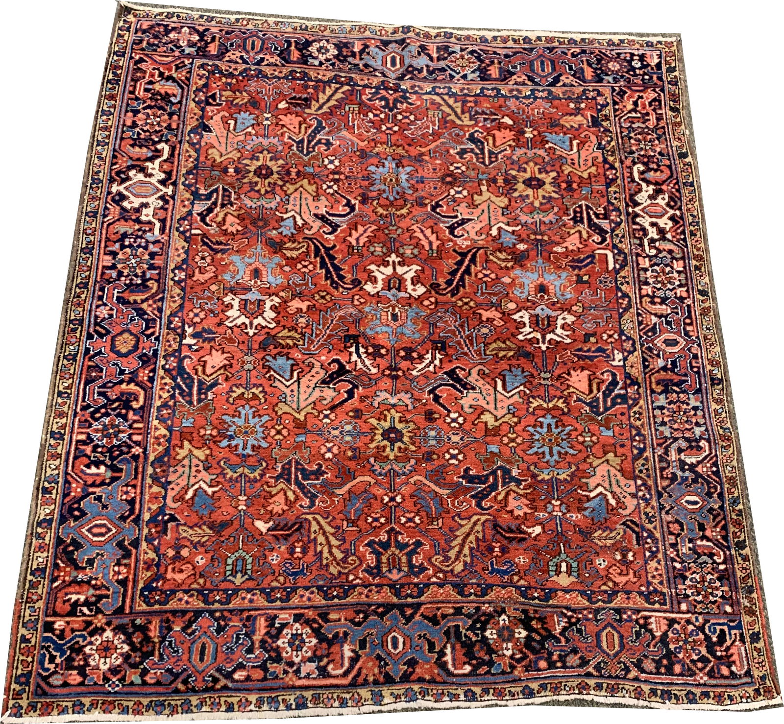 Heriz area carpet. Moth damage. 7 x 8 (1 of 5)