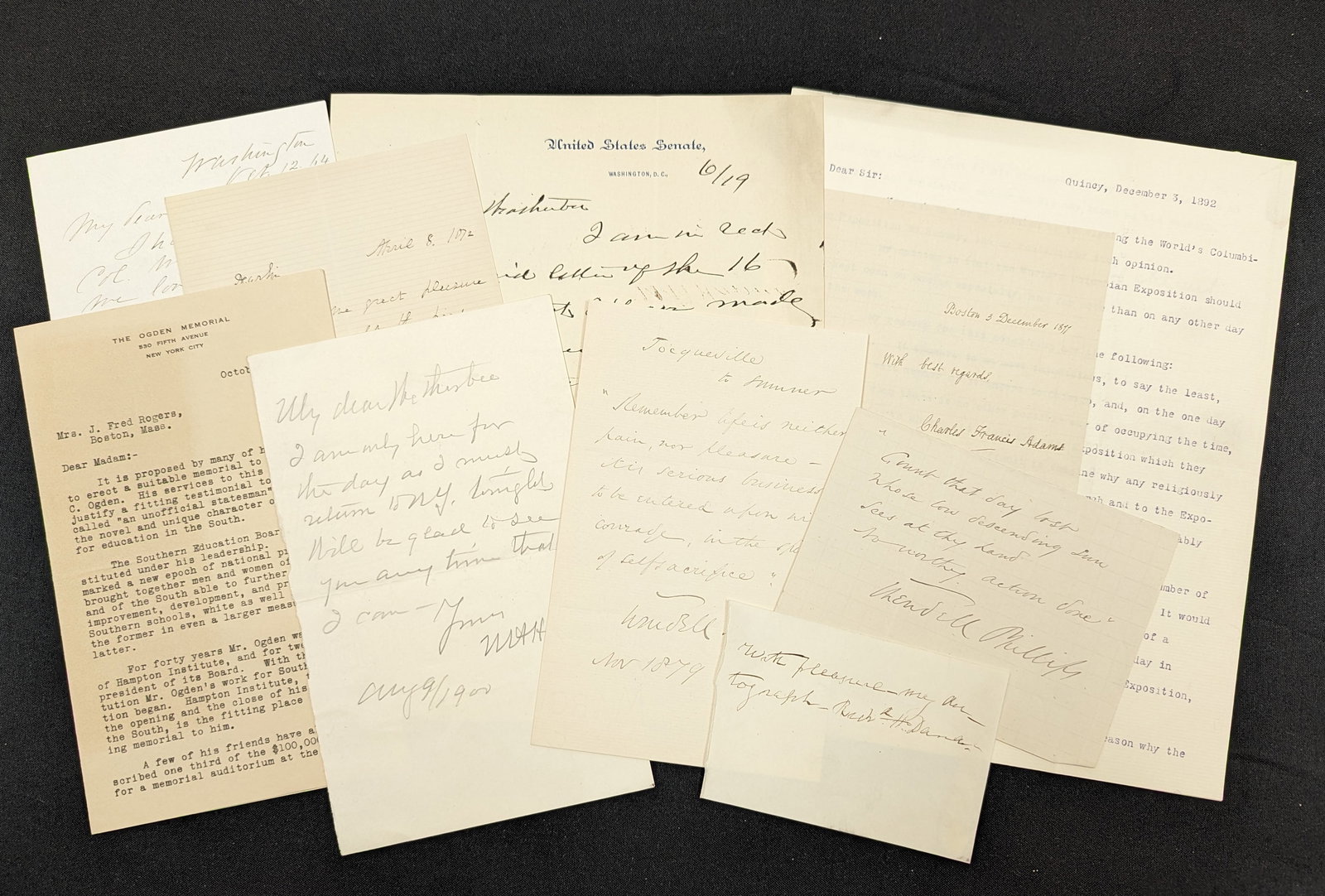 William Taft, Political letters and autographs. Including Wendell Phillips, William A. Harris, (1 of 7)