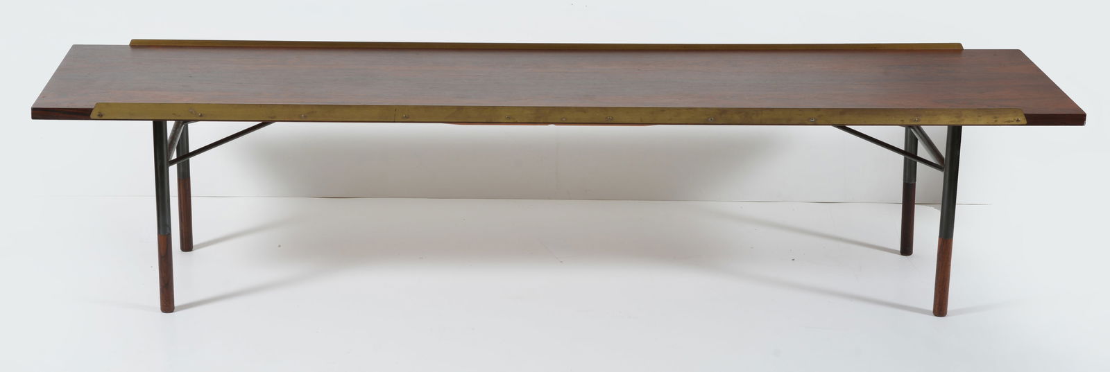Finn Juhl Bench for Bovirke Bench labeled mid century modern bench, 1950-60's. (1 of 8)