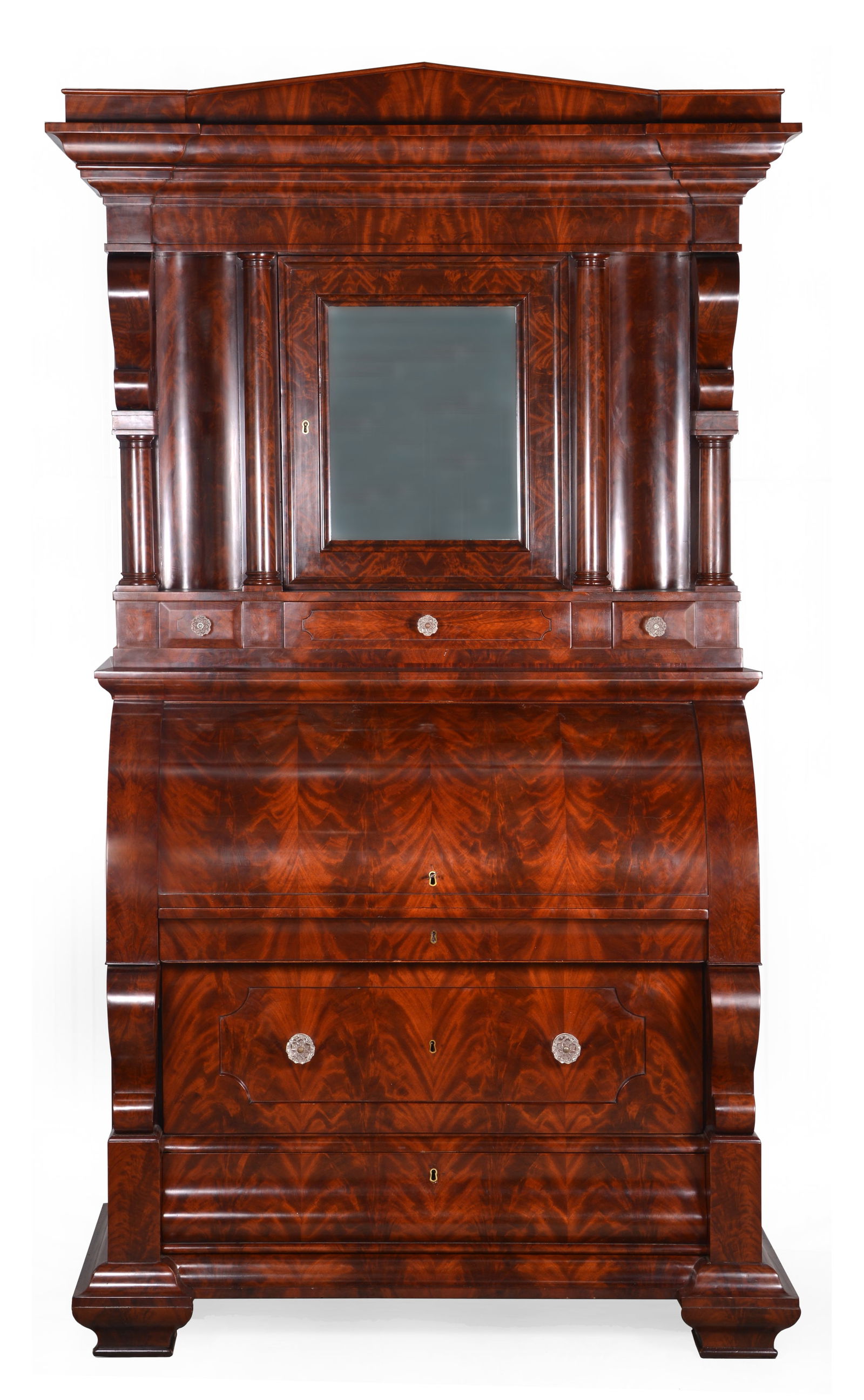 Gothic revival cylinder from secretary desk, attributed to. J. & J. W. Meeks, New York, circa 1840. (1 of 8)
