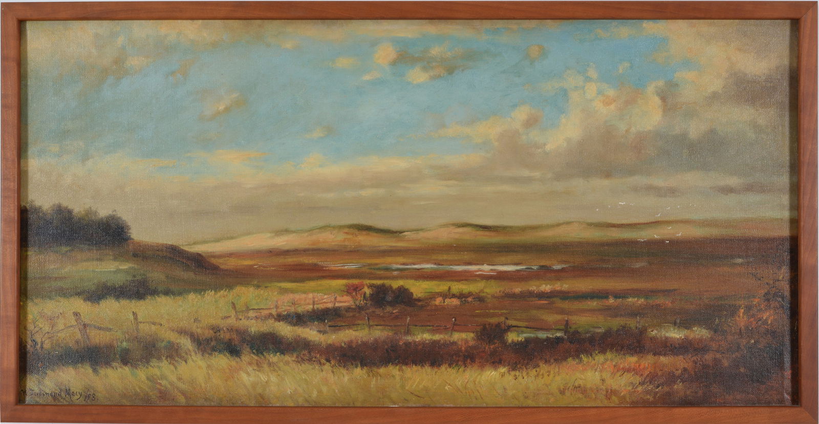 William Ferdinand Macy. 1898. Coastal sand dunes landscape with fenced enclosure. Oil on canvas. (1 of 7)