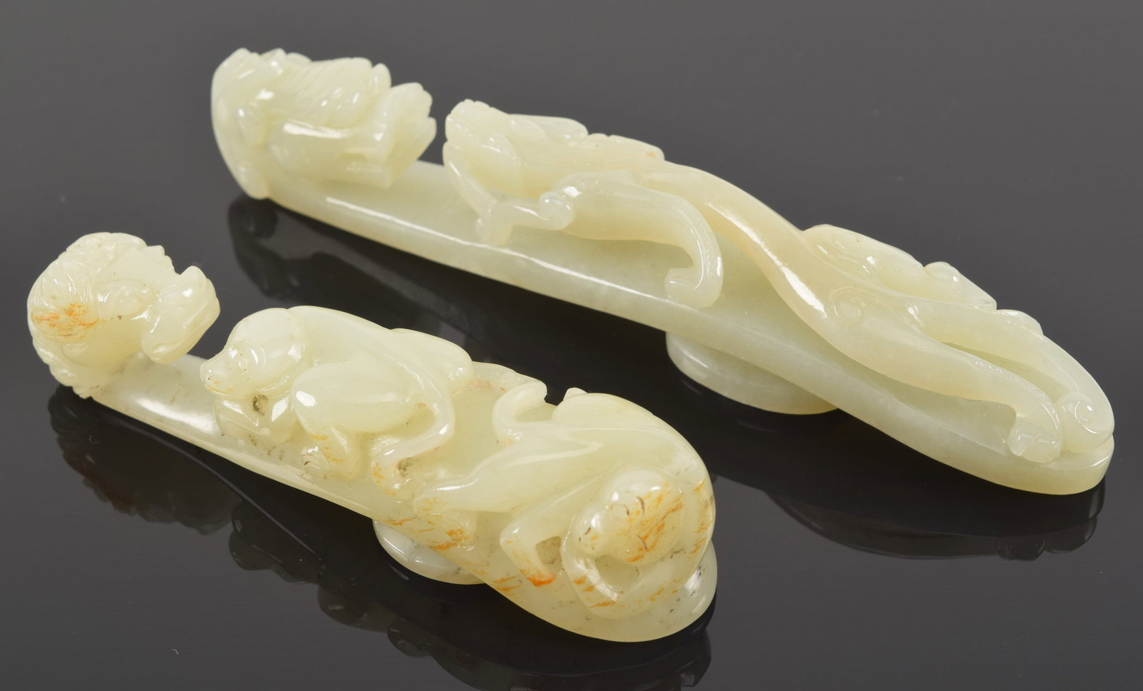 2 jade garment hooks. 5.25 and 4in. (1 of 3)