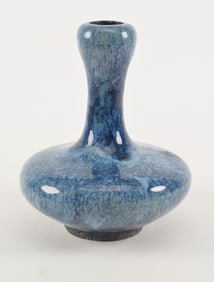Stoneware vase. Yi Hsing ware. China. 19th century. Blue glaze. 9.5in.