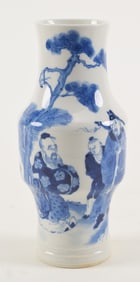 Porcelain vase. China. 19th century. Underglaze blue decoration of the immortals. Chien Lung marks.