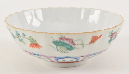 Porcelain bowl. China. Tao Kuang seal mark (19th century). Famille rose floral decoration. 6.75in