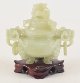 Bowenite covered censer. China. 20th century. 5in high.