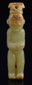 Jade carving of a standing man. China. Han period (2nd century BC - 2nd century AD). 2.25in.