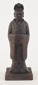 Standing bronze figure of Goddess Tian-Shang Sheng-Mu. China. 19th century or older. Depicted