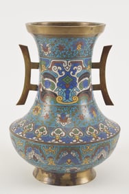 Champleve vase. Japan. Ca. 1930. 14.5in high.