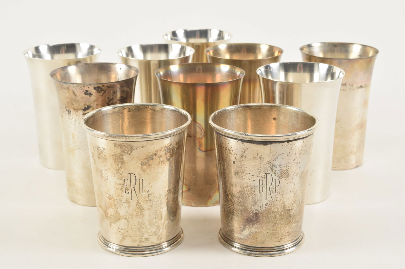 A Set of 8 sterling silver beakers, Watson Exemplar, for Shreve, Crump and Low Co. Together with 2 (1 of 4)
