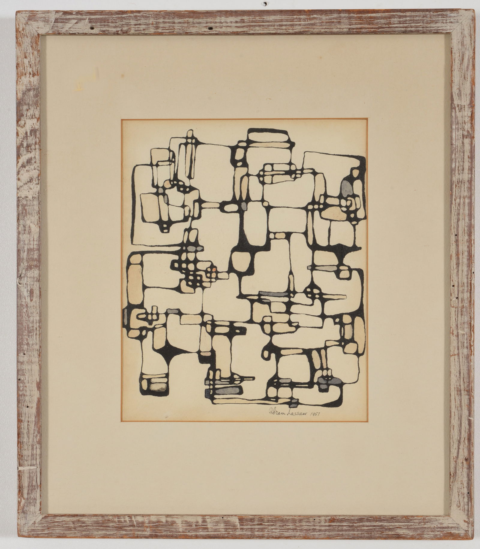 Ibram Lassaw. Untitled. Ink and watercolor on paper. Signed and dated 1951 in pen lower right. (1 of 4)