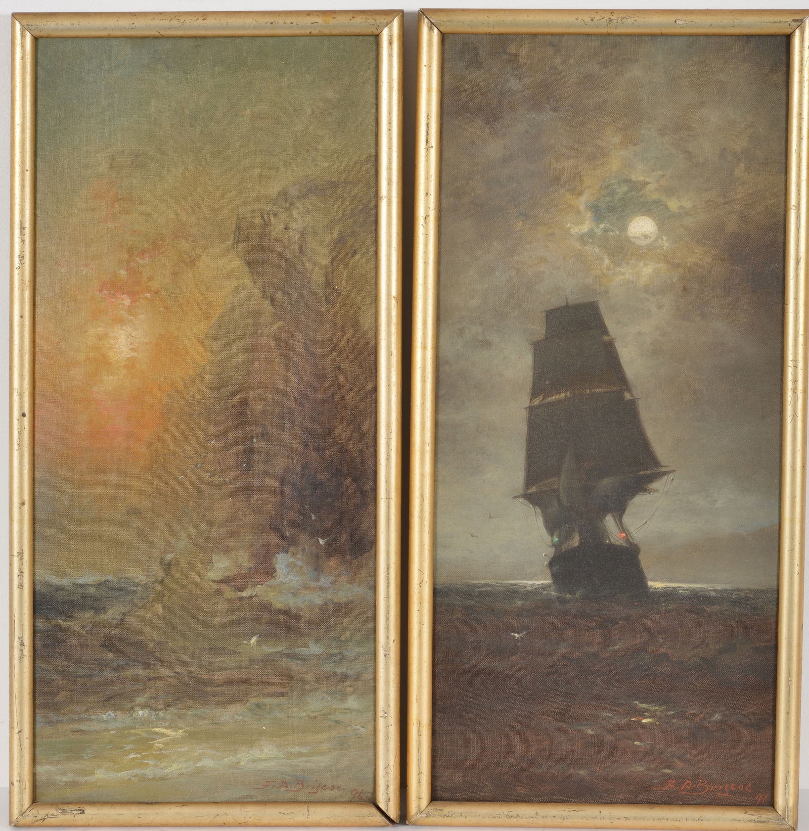 Franklin Dullin Briscoe 19th/20th Century Pennsylvania-Maryland. 2 maritime images as a diptych (1 of 10)