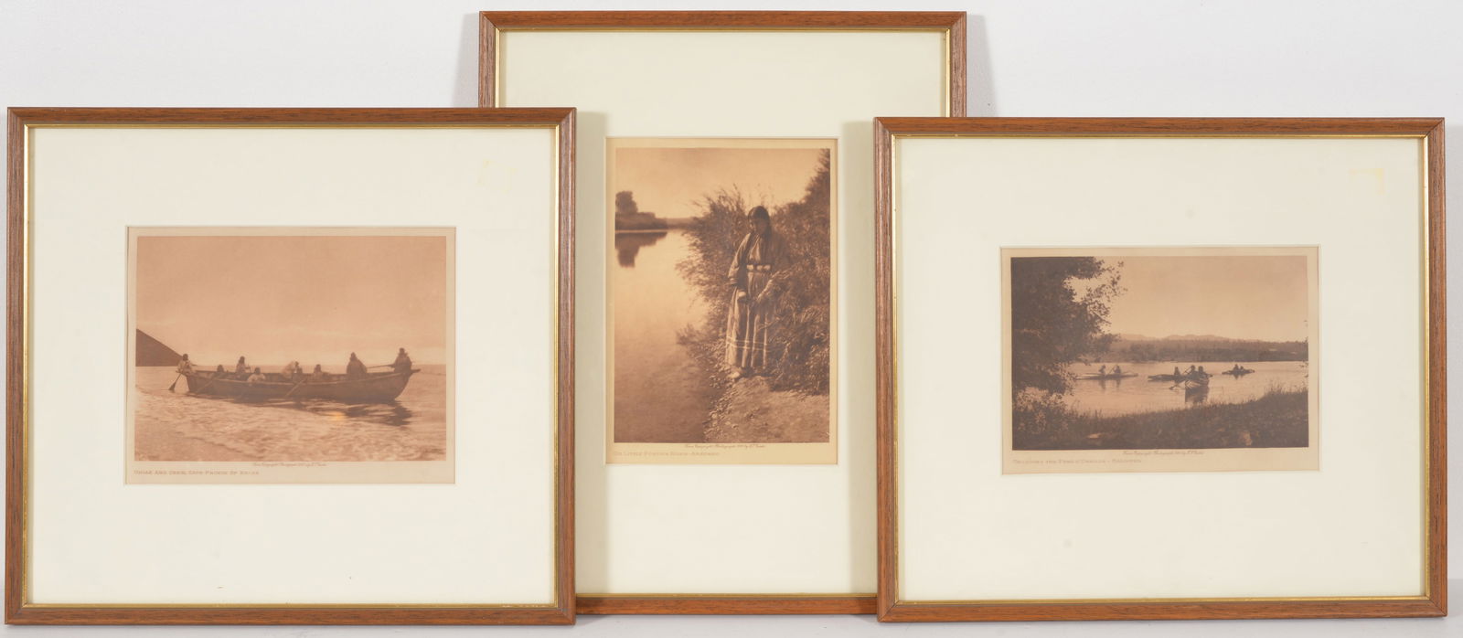 3 Edward S. Curtis photogravures. Uniak and Crew, Cape Prince of Wales, Crossing the Pend D'Oreille (1 of 8)