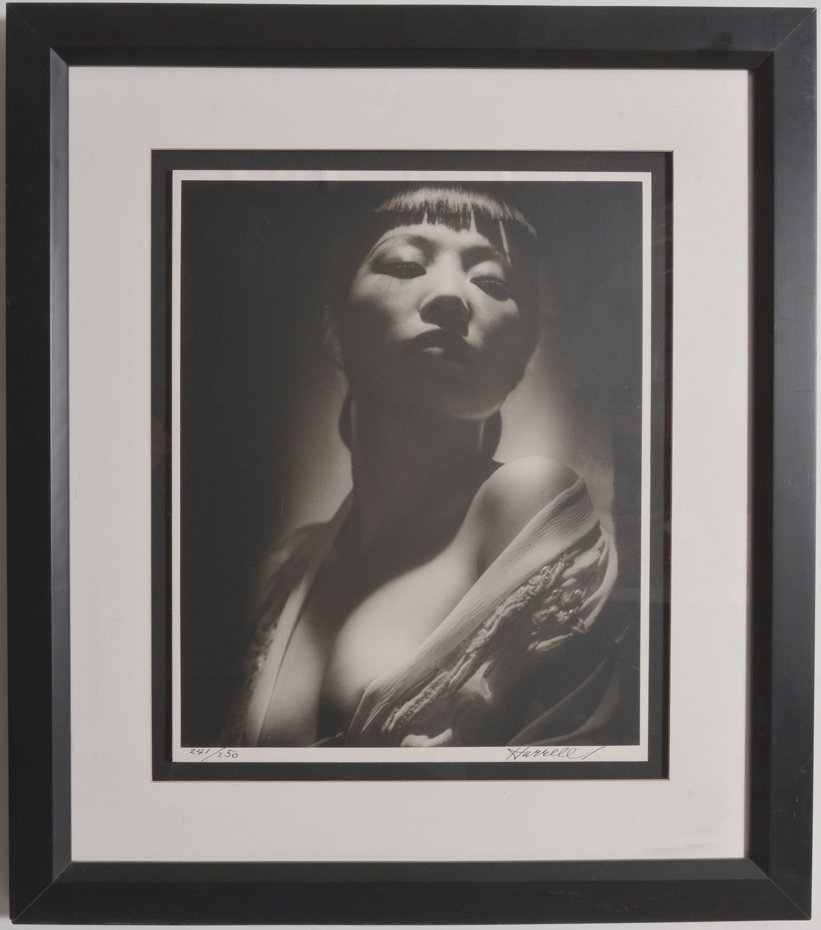George Hurrell. Amy May Wong. Original gelatin silver print on paper Signed edition 241/250. Framed.: George Hurrell. Amy May Wong. Original gelatin silver print on paper Signed edition 241/250. Framed. Image size 16 x 20 in, overall size 27 x 30.75 in