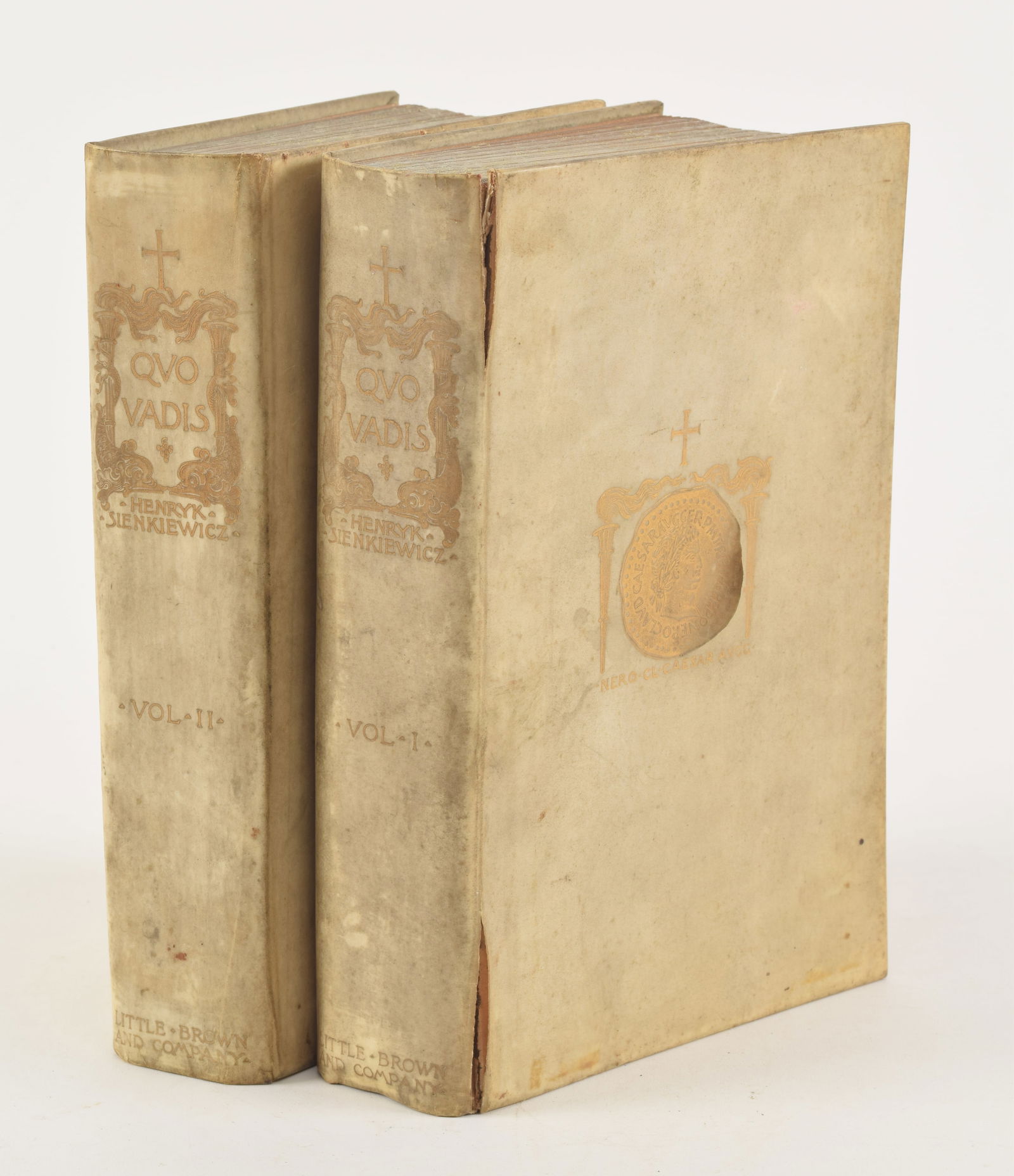 "Quo Vadis". Henry Sinkiewicz. 1897 special illustrated edition, 194/250. Vellum bound with gilt (1 of 5)