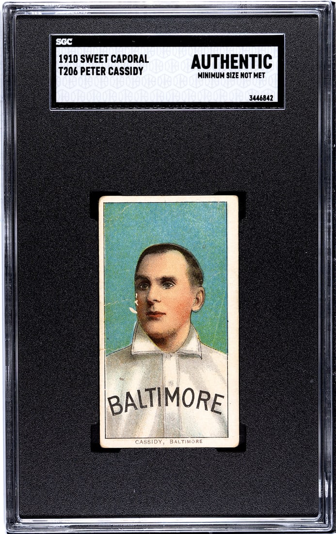 1910 Sweet Caporal T206, Peter Cassidy, SGC Grade NO.: 1910 Sweet Caporal T206, Peter Cassidy, SGC Grade NO.