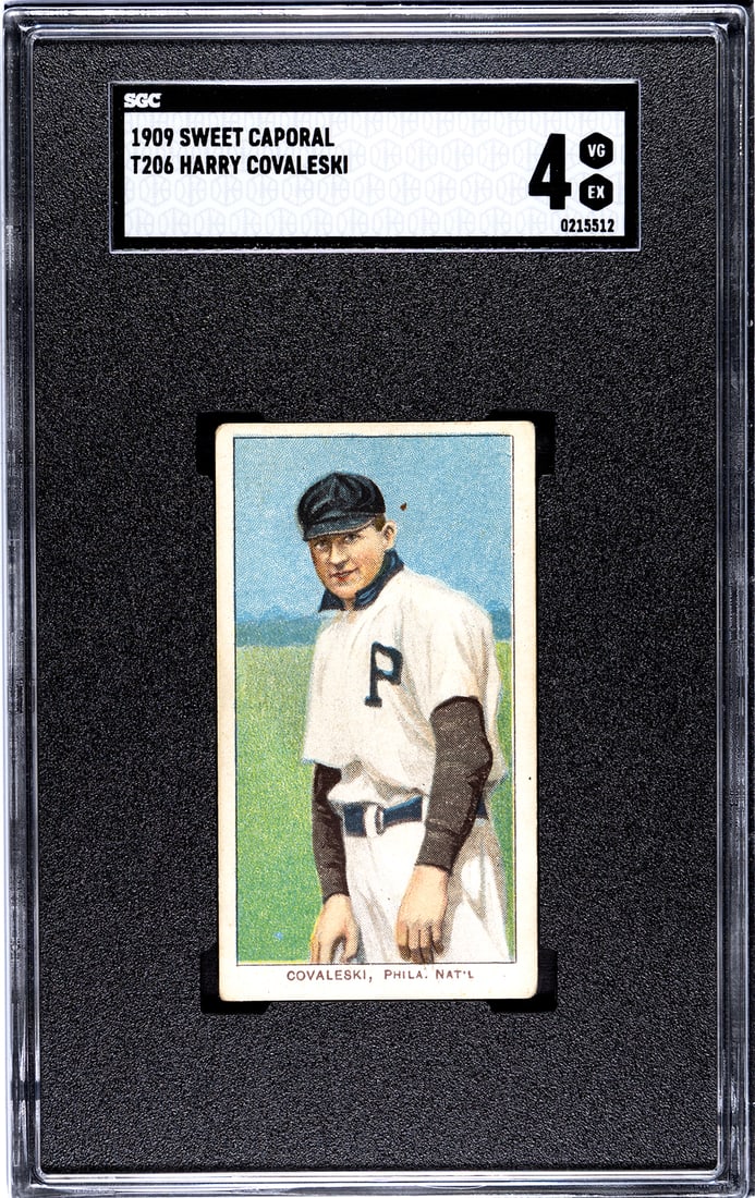 1909 Sweet Caporal T206, Harry Covaleski, SGC Grade 4.: 1909 Sweet Caporal T206, Harry Covaleski, SGC Grade 4.