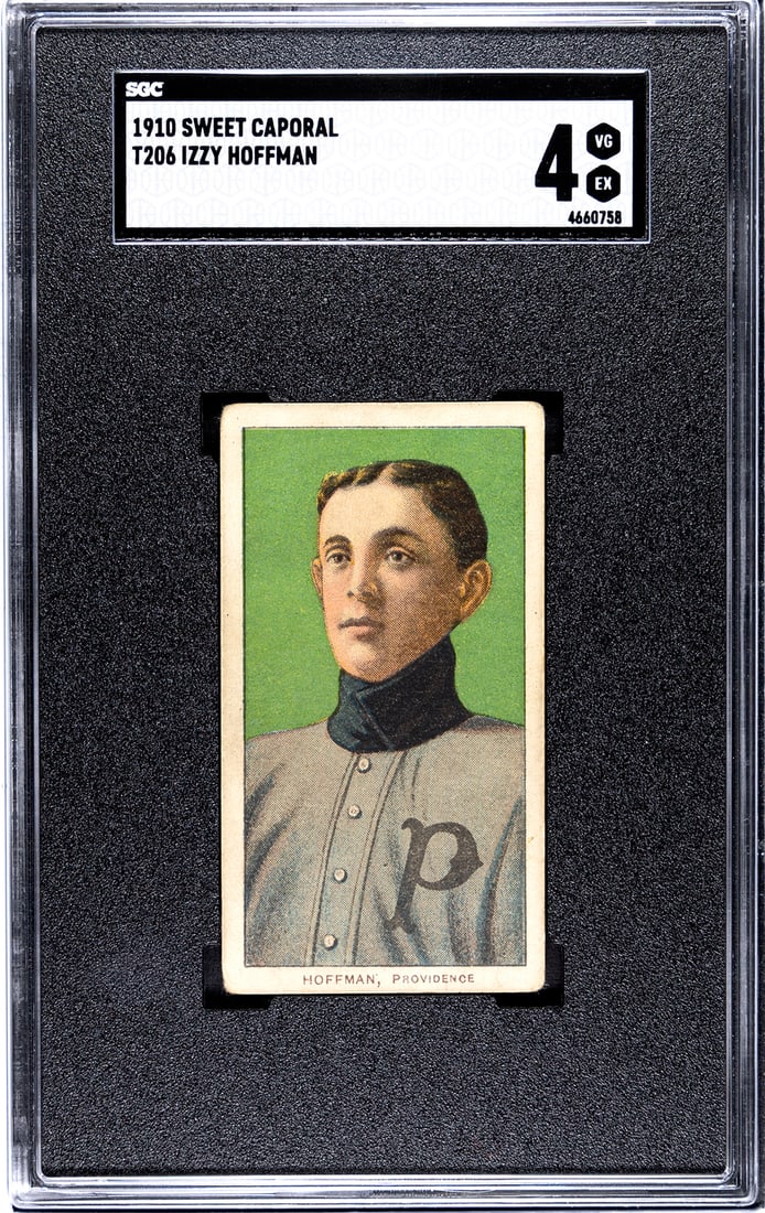 1910 Sweet Caporal T206, Izzy Hoffman, SGC Grade 4.: 1910 Sweet Caporal T206, Izzy Hoffman, SGC Grade 4.