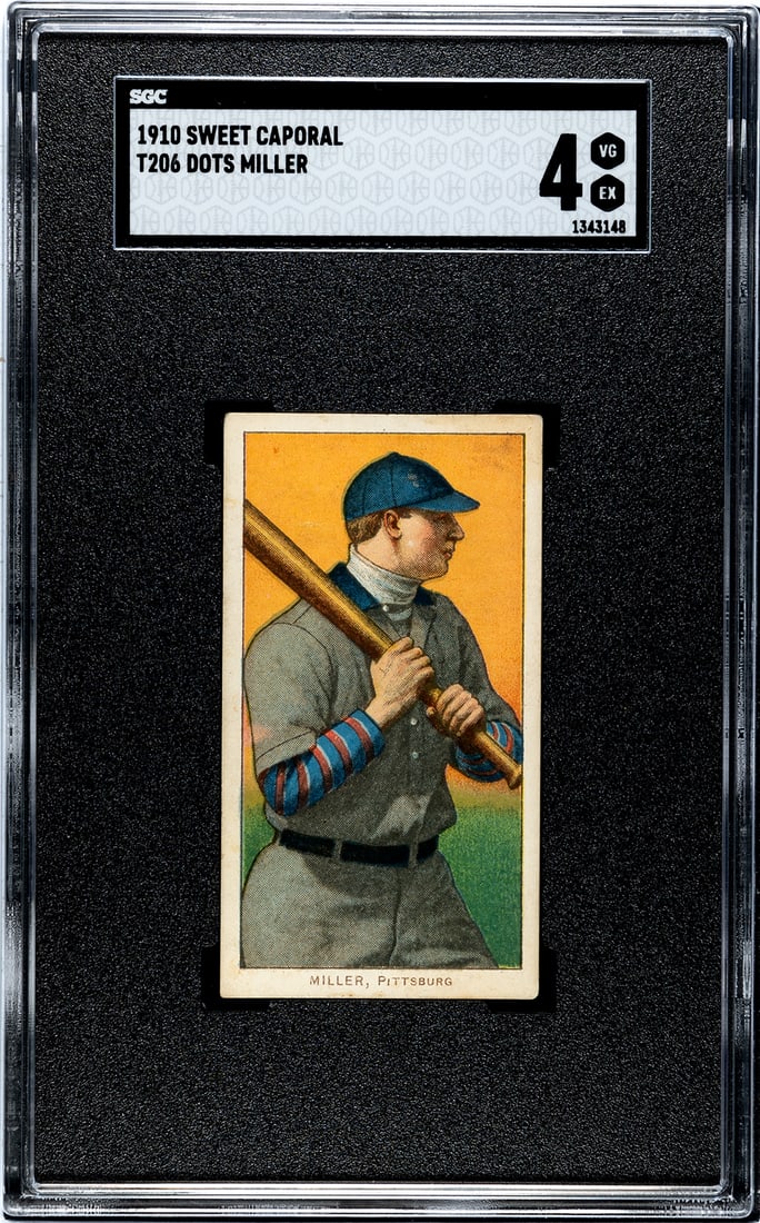 1910 Sweet Caporal T206, Dots Miller, SGC Grade 4. (1 of 2)
