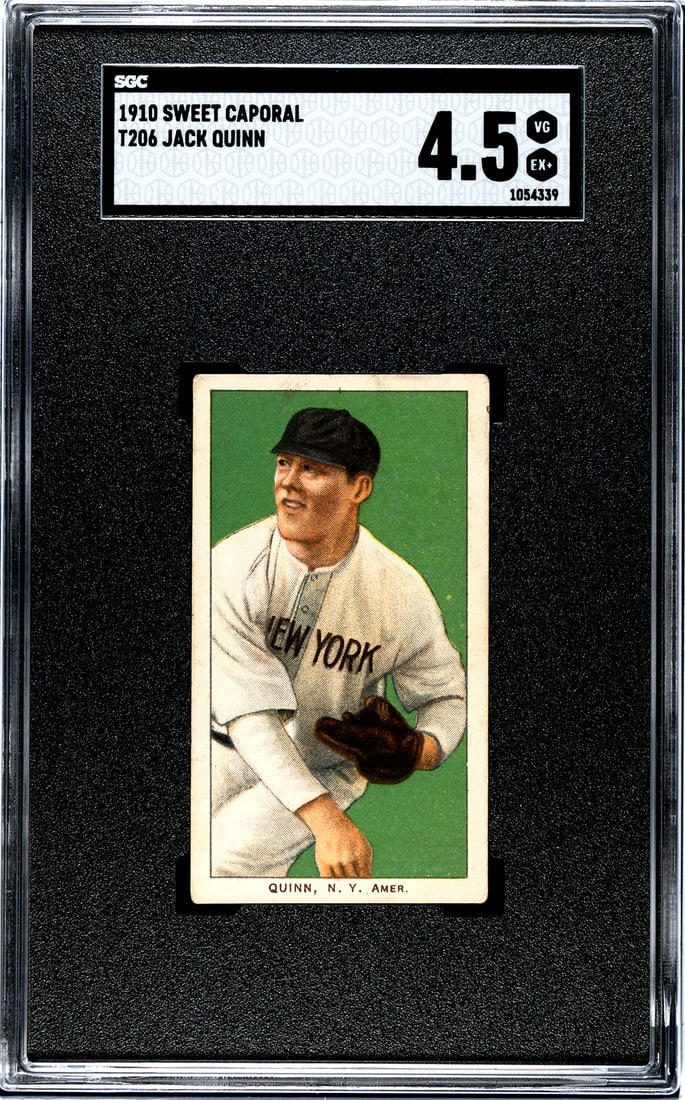 1910 Sweet Caporal T206, Jack Quinn, SGC Grade 4.5.: 1910 Sweet Caporal T206, Jack Quinn, SGC Grade 4.5.