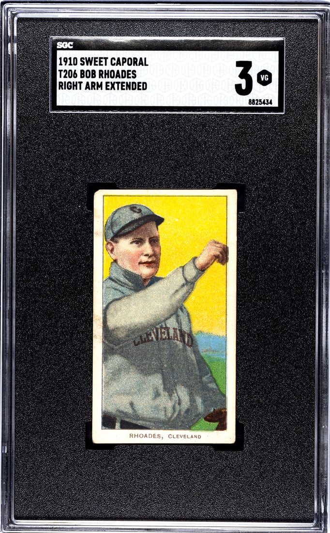 1910 Sweet Caporal T206, Bob Rhoades, Right Arm Extended, SGC Grade 3. (1 of 2)