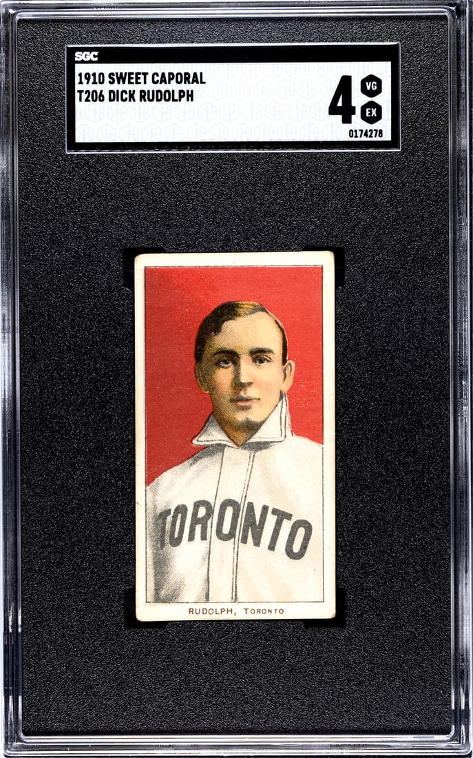 1910 Sweet Caporal T206, Dick Rudolph, SGC Grade 4. (1 of 2)