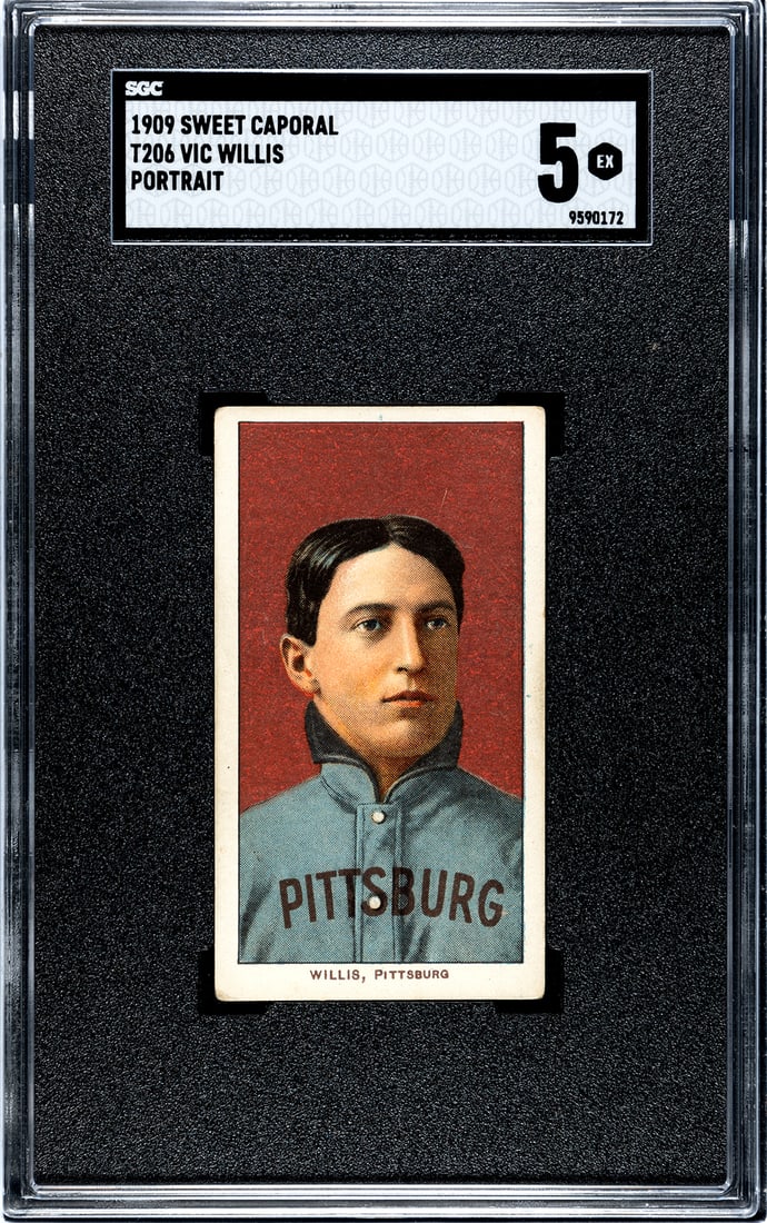 1909 Sweet Caporal T206, Vic Willis, Portrait, SGC Grade 5.: 1909 Sweet Caporal T206, Vic Willis, Portrait, SGC Grade 5.
