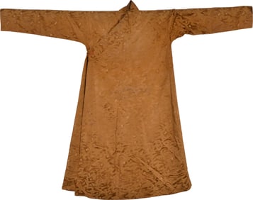 Gold brocade robe. China. 19th century. Decoration of phoenixes, clouds and auspicious emblems.