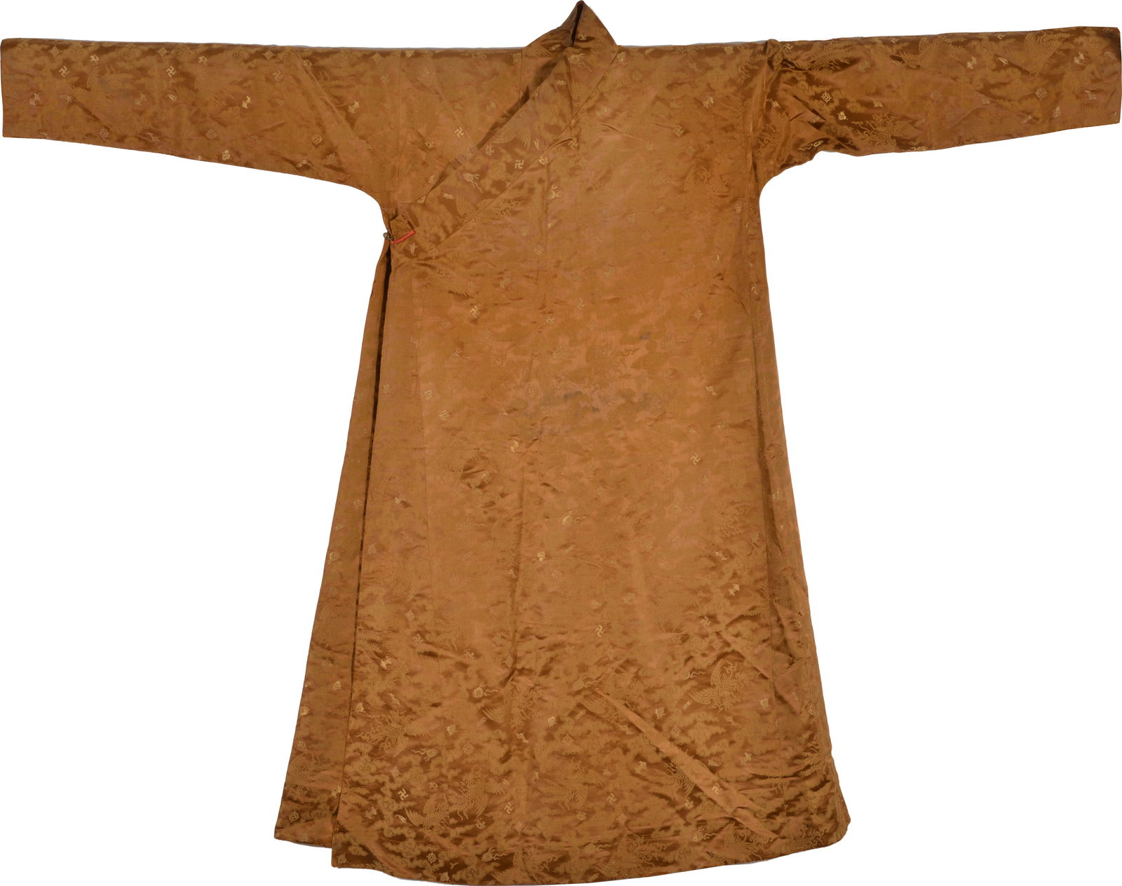 Gold brocade robe. China. 19th century. Decoration of phoenixes, clouds and auspicious emblems. (1 of 6)