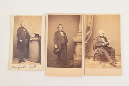 [3] CDV photographs. 1) Winfield Scott by Rintoul and Rockwood. 2) Edward Everett by Whipple. 3)
