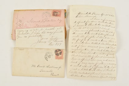 Lot of 6 letters of interesting content including P.T. Barnum letter to Luther Kauffman regarding