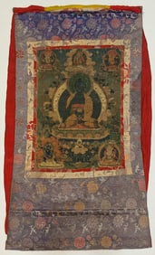 Buddhist icon. Tibet. 18th century. thangka of Bhairava Buddha with lineage figures. Ink and