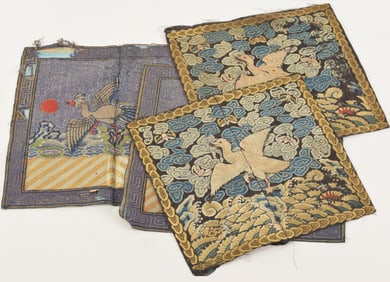 2 pairs of rank badges. China. 19th century.