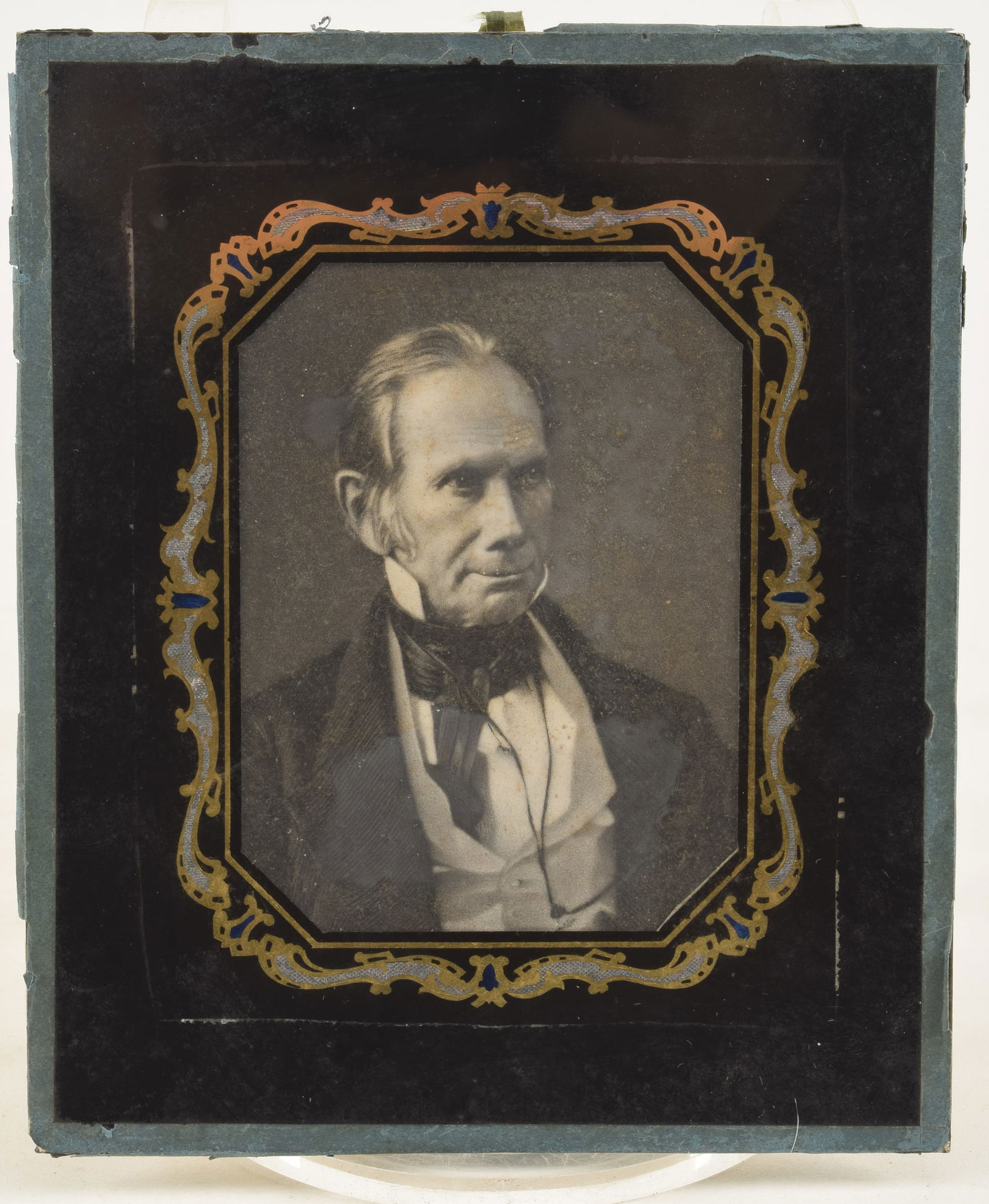 Rare E. Anthony framed engraving of Henry clay. U.S. Senate chamber. Decorated glass mat. 6 x 5in. (1 of 3)