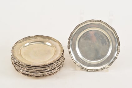Sanborns Mexican sterling silver set of (12) small round shaped dishes, stamped mark, SANBORNS