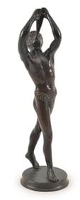 19th century grand tour bronze sculpture of dancing faun, after the Pompeii original. Fine quality