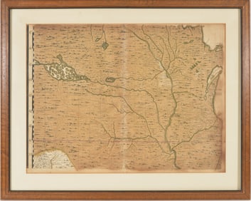 Henry Popple. 1733 American map; a component of his larger multi sectional "Map of the British