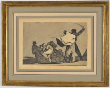 Francisco de Goya. "Que Geurrero!" from "Los Proverbios". Etching and burnished aquatint on thin