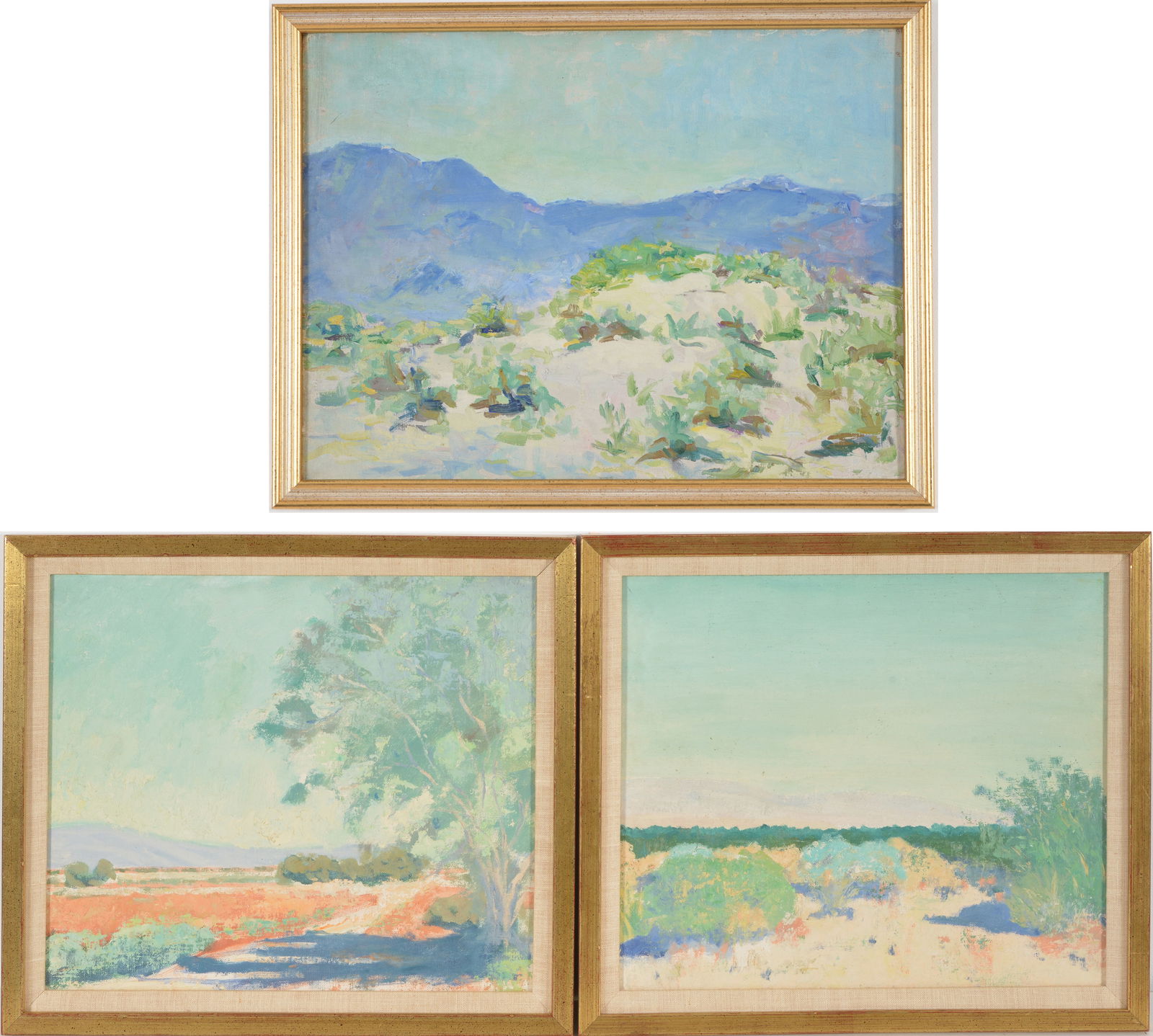 Alson Skinner Clark, attributed to. California. 3 Southwest views. 1) Oil on board. Dated March 12, (1 of 13)