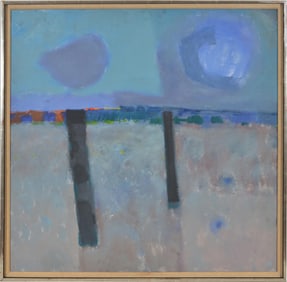 Colin Middleton. Ireland. "Dundrum, County Down". Large abstract coastal landscape. Oil on masonite.