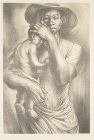 Charles Wilbert White, '53. American 20th Century. Lithograph titled "Mother". From an edition of 6 (1 of 7)