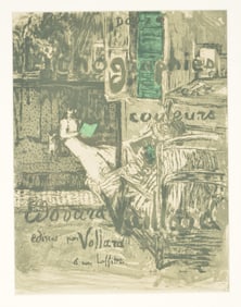 Eduard Vuillard, 1899. Colored lithograph "Couverture pour Douze". Image 14 x 10.5 in, overall size