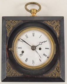 Georgian sedan clock with alarm function and enamel dial late 18th Century. Ebonized hardwood frame