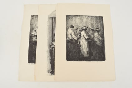 Wayman Elbridge Adams. 6 lithographs of figural scenes. Each pencil signed and titled. Sheet sizes: