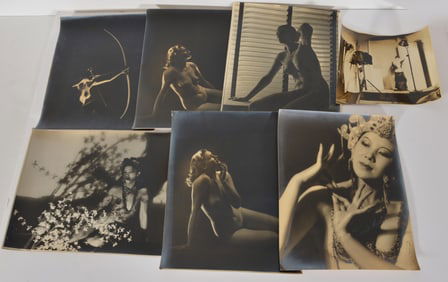 Atelier von Behr, 20th Century. 6 Photographs of assorted nudes including Korean temple dancer