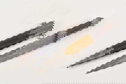 1876 dated Russian hunting dagger, Zlatoust factory. Silvered metal mounts with engraved foliate (1 of 6)