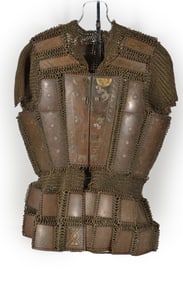 Philippines (Moro) plate and chainmail shirt. Plates with geometric decoration. Front with several